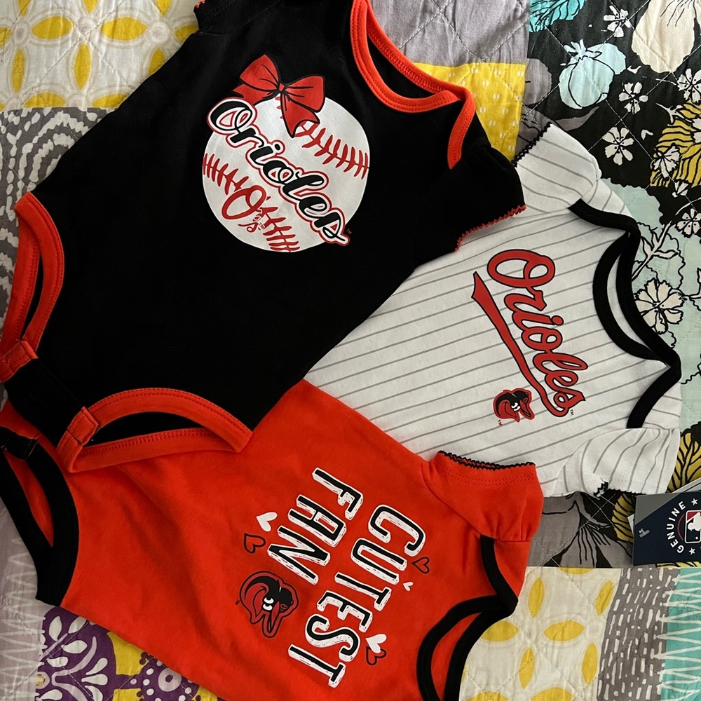 Set of 3 Orioles onesies